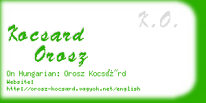 kocsard orosz business card